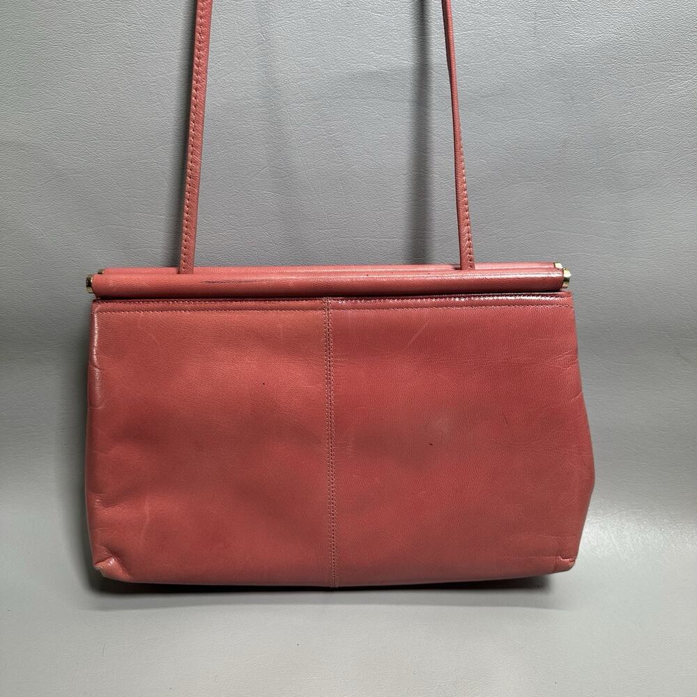 Vtg Saks Fifth Ave Shoulder Handbag Women M Pink Smooth Leather Lined Purse Bag